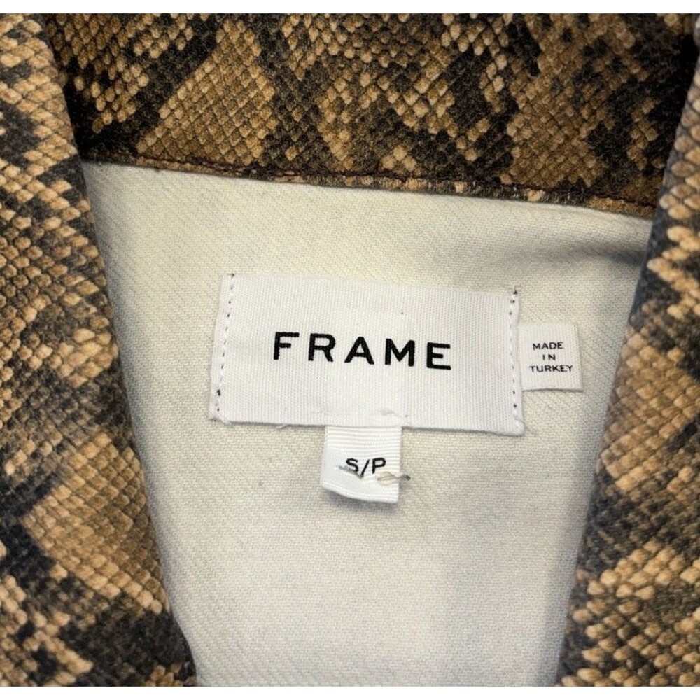 Frame FRAME Women’s Coated Python Button Jacket S… - image 4